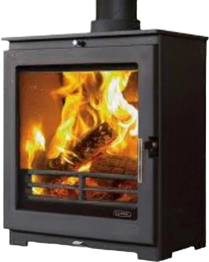 Portway Arundel XL multi-fuel stove with a wide glass door